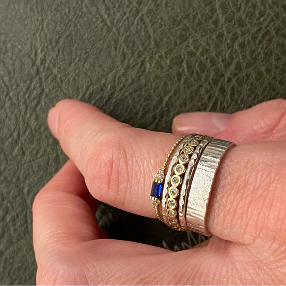 Silver Textured Ring Set - Picture 6 of 16